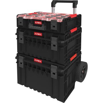 Arx™ 3-Piece Modular Tool Storage Kit, 23"/25" x 19"/15" x 12"/26"/6", Black/Red — Colour: Black/Red, Overall Depth: 23"/25-1