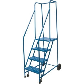 4-Step Rolling Steel Ladder, 18" Width, 37" Platform