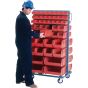 Mobile Double-Sided Bin Rack, 96 Bins, 36" W x 63" H