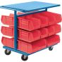 Double-Sided Bin Cart, 1000 lb Capacity, 20 Bins, 24" W