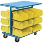 Chariot à bacs double face, 20 bacs, capacité de 1000 lb, 24 po L