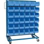 Mobile Bin Rack, Single-Sided, 36 Bins, 36" W x 46.5" H