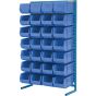 Stationary Single-Sided Bin Rack, 36" W x 61" H, 28 Bins