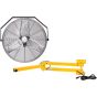 24" Industrial Workstation Fan Kit, 3-Speed, Double Arm