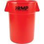 44 US gal. Red Polyethylene Nestable Heavy-Duty Garbage Bin