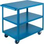 Heavy-Duty 3-Tier Shelf Cart, 24" W x 39" D, 1200 lbs Capacity