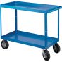 2-Tier 900 lbs Steel Shelf Cart, 24" W x 36" D, Pneumatic Casters