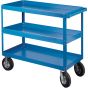 3-Tier Steel Shelf Cart, 24" W x 36" D, 900 lbs, Pneumatic