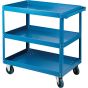 3-Tier Shelf Cart, 24" W x 48" D, 900 lbs Capacity, Kleton Blue