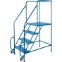 4-Step Tilt-N-Roll Steel Ladder, 22" Wide Top Step