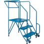 3-Step Steel Rolling Ladder, 28" Platform, Double-Straddle Base