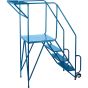 4-Step Steel Rolling Ladder, 38" Platform, Double-Straddle Base