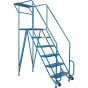6-Step Steel Rolling Ladder, 57" Platform, Double-Straddle Base