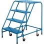 CSA 4-Step Rolling Steel Ladder, 22" Width, 37" Platform