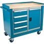 Mobile Service Workbench, Wood Top, 16-Gauge Steel, Industrial