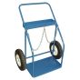 Gas Cylinder Cart, 400 lbs, Pneumatic Wheels, 25" x 13" Base