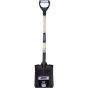 Heavy-Duty Square Shovel, 12-Gauge Carbon Steel, D-Grip, 30"