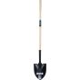 Round Point Shovel, Tempered Steel Blade, Hardwood Straight Handle
