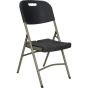 Chaise Pliante, Polyéthylène Noir, Capacité 350 lb
