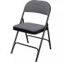 Chaise Pliante Rembourrée de Luxe, Cadre en Acier, Grise, Capacité 300 lb