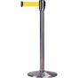 Steel Free-Standing Crowd Control Barrier, 35" H, Yellow Tape, 12' Length