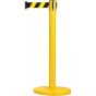 Steel Free-Standing Crowd Control Barrier, Black/Yellow, 7' Tape