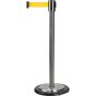 Steel Free-Standing Crowd Control Barrier, 35" H, Yellow Tape, 12'
