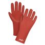Gants rouges en PVC résistants aux produits chimiques, lisses, 47 mil, 12 po