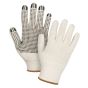 Lightweight Dotted String Knit Gloves, Poly/Cotton, 7 Gauge, Large