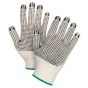 Heavyweight Dotted Poly/Cotton String Knit Gloves, 7 Gauge, Medium