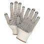 Heavyweight Dotted Poly/Cotton String Knit Gloves, 7 Gauge, Large