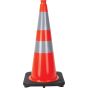 28" Orange PVC Traffic Cone with Dual Reflective Collars