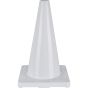 18" White PVC Traffic Cone - Flexible & Durable