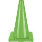 18" Green PVC Traffic Cone - Flexible & Durable
