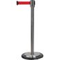 Steel Free-Standing Crowd Control Barrier, 35" H, Red Tape, 7' L