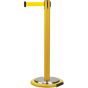Steel Free-Standing Crowd Control Barrier, 35" H, Yellow Tape