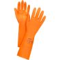 Orange Chemical-Resistant Latex Gloves, 28-mil, Flock-Lined, XL
