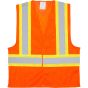 High Visibility Orange Traffic Safety Vest, Large, Polyester