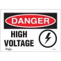 High Voltage Sign, 7" x 10", English with Pictogram