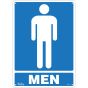 Men's Restroom Sign, 14" x 10", English with Pictogram