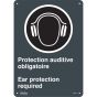 Ear Protection Required Sign, 14" x 10", Aluminum, Reflective