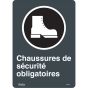 Mandatory Safety Footwear Sign, 14" x 10", French/Pictogram