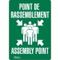 Assembly Point Safety Sign, 10" x 7", Bilingual Adhesive Vinyl