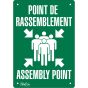 Assembly Point Safety Sign, 20" x 14", Bilingual with Pictogram
