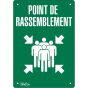 Assembly Point Sign, 20" x 14", French with Pictogram