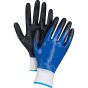 15 Gauge Nylon Foam Nitrile Gloves - Enhanced Grip, Black/Blue