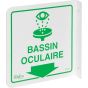 90° Projecting Eye Wash Sign, 8" x 8", Plastic, Pictogram
