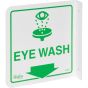 90° Projecting Eye Wash Sign, 8" x 8", Plastic, English/Pictogram