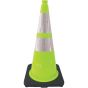 28" Lime Green PVC Traffic Cone with 3M Reflective Collars
