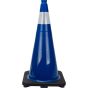 28" Blue PVC Traffic Cone with 4" Reflective Collar